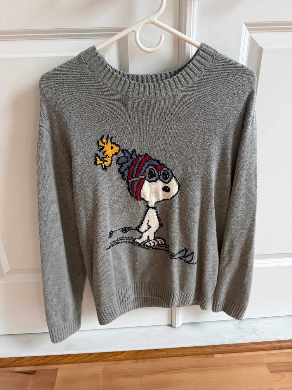 Hollister Gray Snoopy & Woodstock Graphic Crewneck Sweater